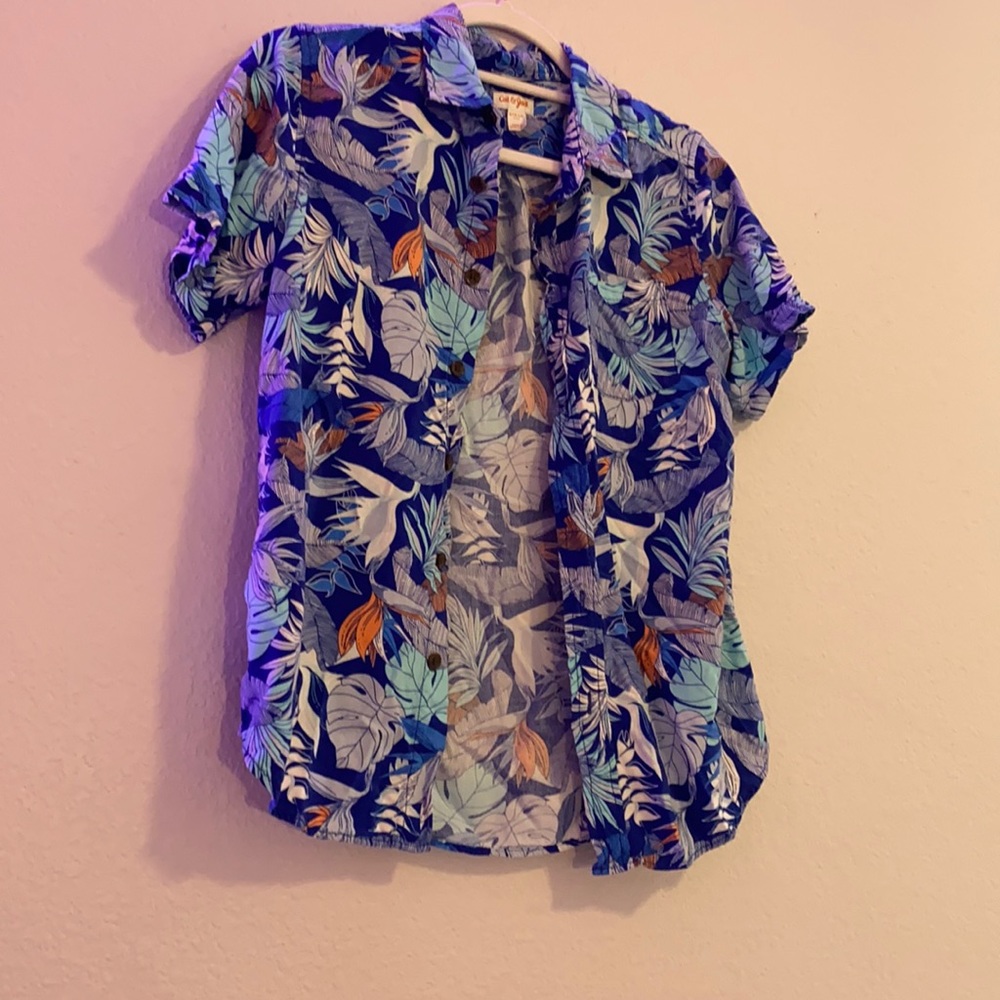 hawaiian cat and jack button up